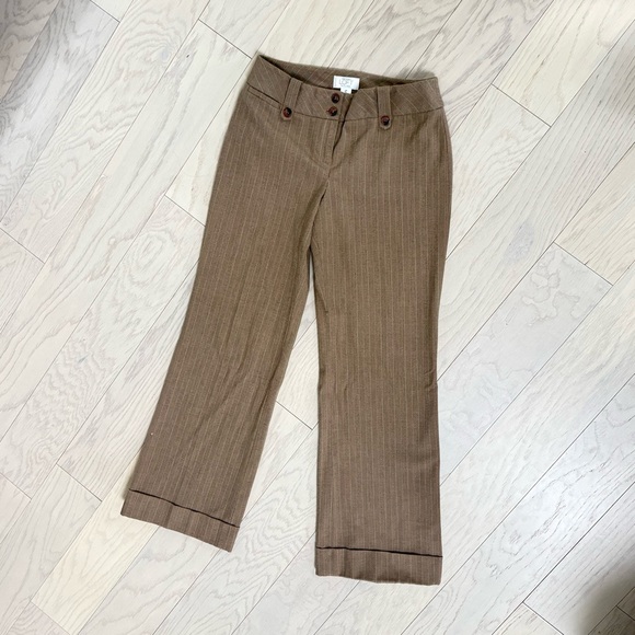 LOFT Beige Pinstripe Pants- 2P - Picture 1 of 4